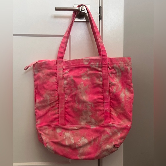 PINK Victoria’s Secret Canvas Tie Dye Tote Bag with Zipper - Picture 2 of 5